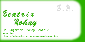 beatrix mohay business card